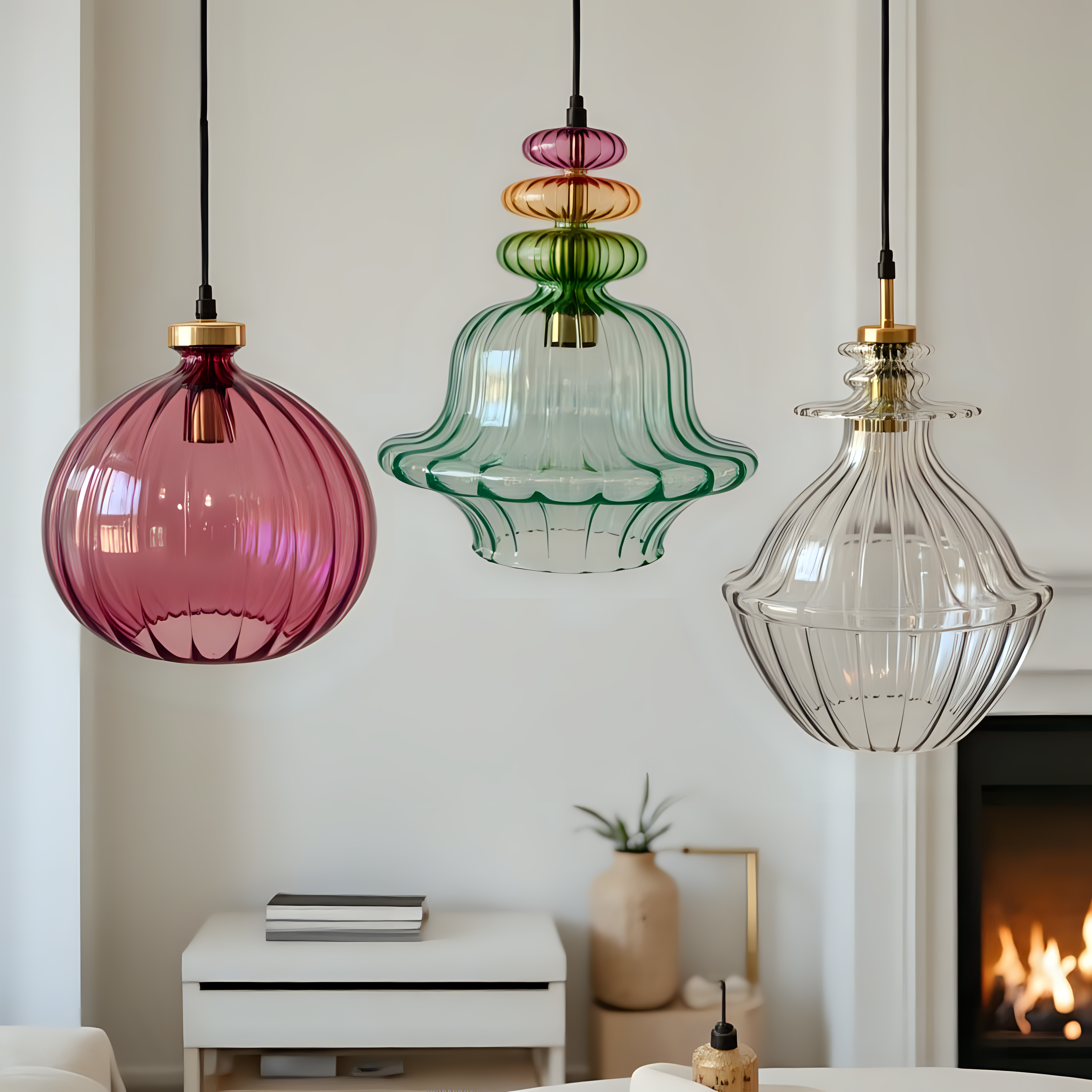 Hand Blown Glass Pendant Light
